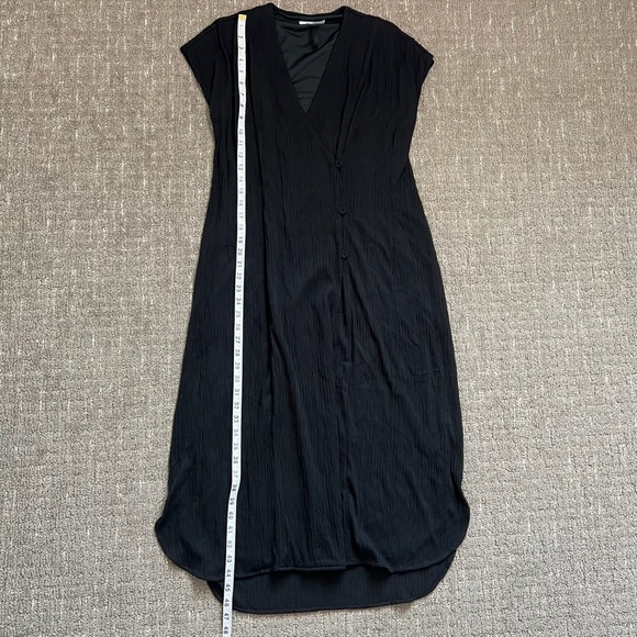 MM Lafleur New York Black Pleated Jersey Wrap Devlin Midi Dress Black Size 10 - Picture 6 of 9